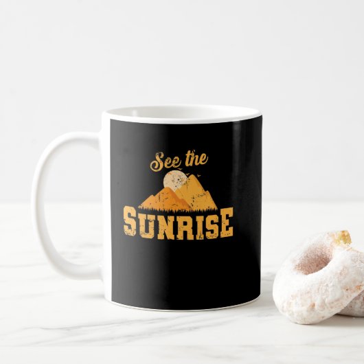Erblicke den Sonnenaufgang Koffiemok (Met donut)