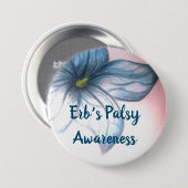 Erb's Palsy Awareness Beauful Flower Button (Voorkant /achterkant)