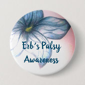 Erb's Palsy Awareness Beauful Flower Button (Voorkant)
