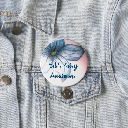 Erb's Palsy Awareness Beauful Flower Button (In situ)