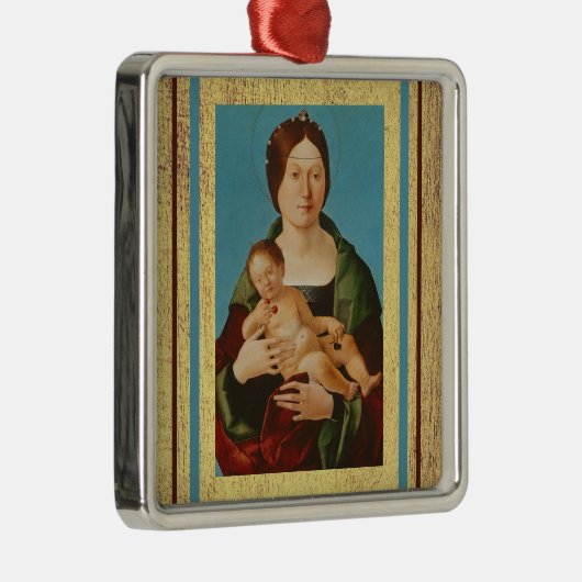 Ercole de'Roberti - Virgin en Child Metalen Ornament (Rechts)