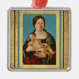 Ercole de'Roberti - Virgin en Child Metalen Ornament