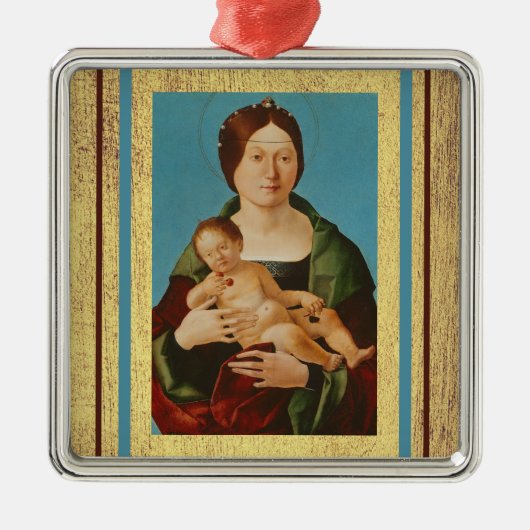Ercole de'Roberti - Virgin en Child Metalen Ornament (Voorkant)