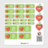 Erdbeere Namensaufkleber – 24er Set Sticker (Vel)