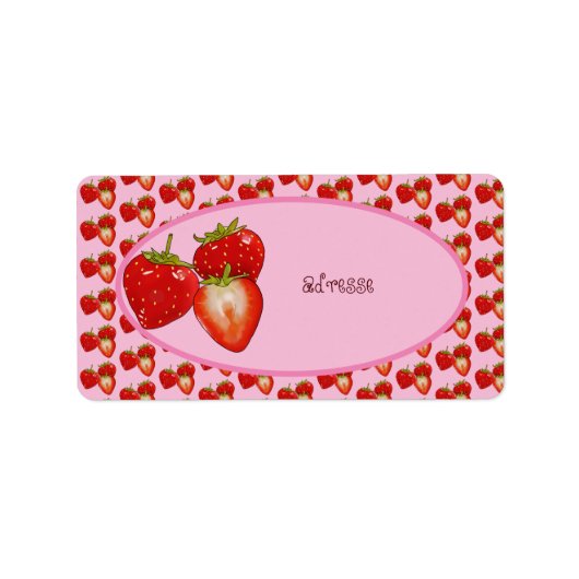 Erdbeeren adressaufkleber etiket (Voorkant)