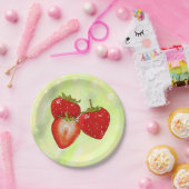 Erdbeeren  papieren bordje (Feest)