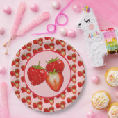 Erdbeeren  papieren bordje (Feest)