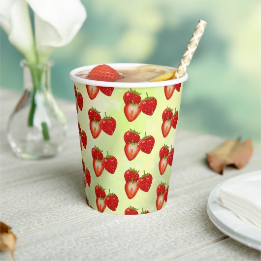 Erdbeeren Pappbecher Papieren Bekers (Insitu)