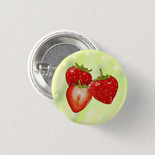 Erdbeeren Ronde Button 3,2 Cm (Voorkant /achterkant)