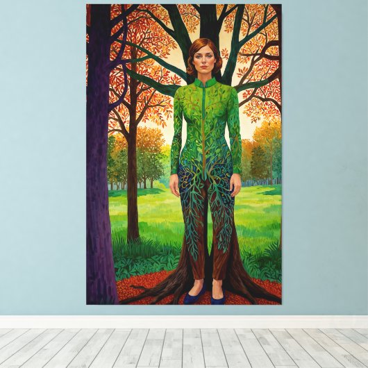 “Erdessa’s Portrait”  - The Disguise of Stillness Canvas Afdruk (Insitu (Houten vloer))