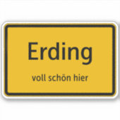 Erding Aufkleber Sticker Autoaufkleber (Voorkant)