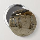 Erdmännchen Familie Ronde Button 4,0 Cm (Voorkant /achterkant)