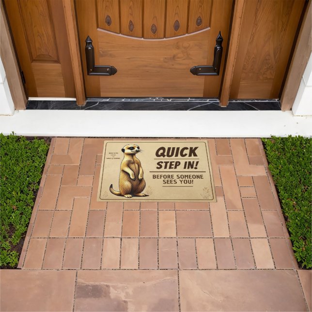 Erdmännchen Willkommensgruß für charmante Familien Deurmat (Buiten)