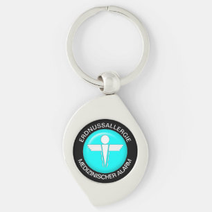 ERDNUSSALLERGIE Medical Alert Metal Sleutelhanger