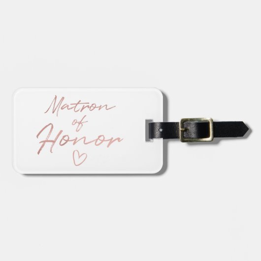 Ere- bruidsvrouw - Roze goud nepfolie Bagagelabel (Voorkant horizontaal)