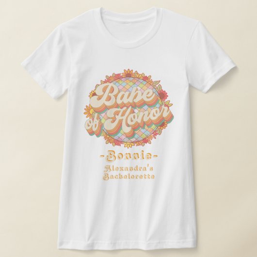 Ere-ere bruidsmeisje Retro 60s 70s Bachelorette-we T-shirt (Laagn)