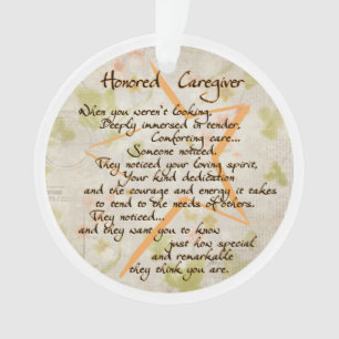 Ere erkende verzorger acryl ornament