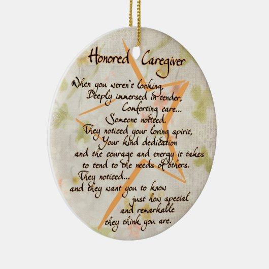 Ere erkentelijkheid keramiek ornament voor verzorg (Rechts)