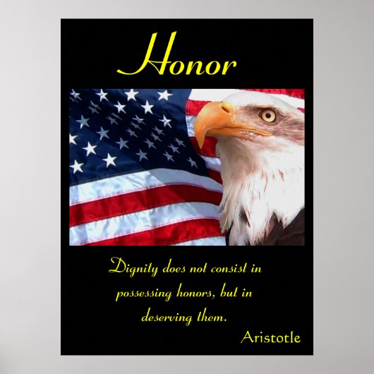 Ere houdt wijsheid hoog onder de trots van de adel poster (Voorkant)