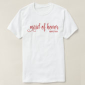 Ere-jongfer Calligrafie Rood Bach T-shirt (Design voorkant)