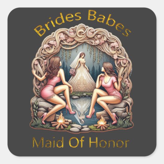 Ere-juf trots in een bruiloftsfeestthema  vierkante sticker (Voorkant)