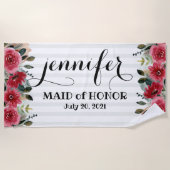 Ere-juffrouw Bachelorette Persoonlijk  Strandlaken (Voorkant)