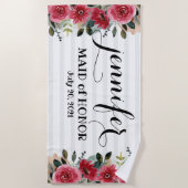 Ere-juffrouw Bachelorette Persoonlijk  Strandlaken (Voorkant)