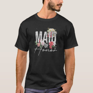 Ere-juffrouw Bloemen Bruidsfeest Bloemstuk Bruid P T-shirt