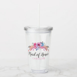 Ere-juffrouw bloemstuk Persoonlijk Acryl Drinkbeker