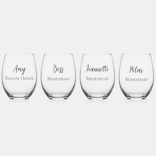 Ere-juffrouw Bruidsmeisje Wijn Glas Aanpasbaar (Voorkant)