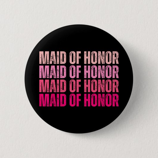 Ere-juffrouw Bruidsmeisjes Ik Doe Bemanning Roze V Ronde Button 5,7 Cm (Voorkant)