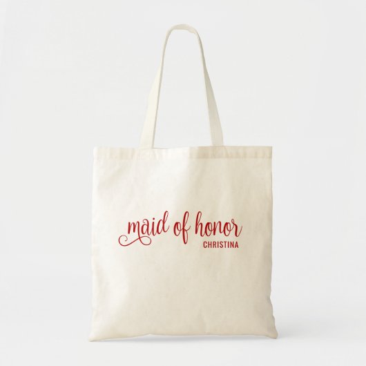 Ere-juffrouw Calligrafie Rood Bach Tote Bag (Voorkant)