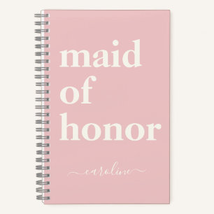 Ere-juffrouw Eenvoudig Minimalistisch Modern Roze  Notitieboek