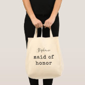 Ere-juffrouw | Eenvoudige gepersonaliseerde bruids Tote Bag (Voorkant (product))