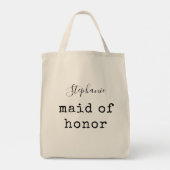 Ere-juffrouw | Eenvoudige gepersonaliseerde bruilo Tote Bag (Achterkant)
