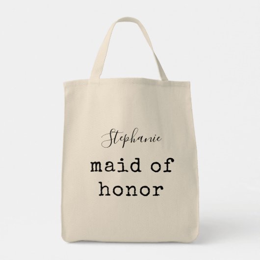 Ere-juffrouw | Eenvoudige gepersonaliseerde bruilo Tote Bag (Achterkant)