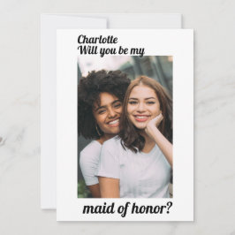 Ere-juffrouw foto bruiloft gepersonaliseerd kaart