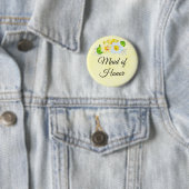 Ere-juffrouw Geel Bloemmotief Ronde Button 5,7 Cm (In situ)