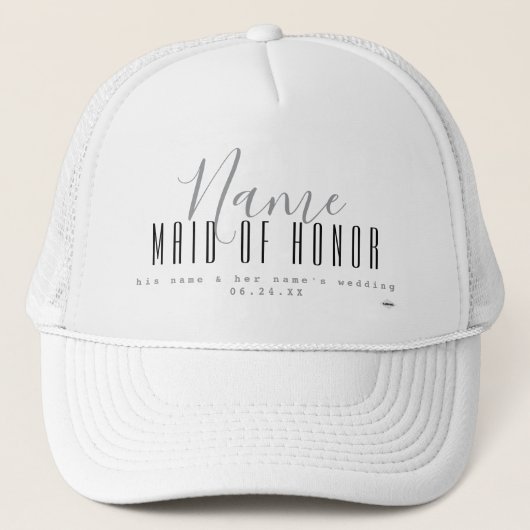 Ere-juffrouw gepersonaliseerde hoed HAMbyWG Trucker Pet (Voorkant)