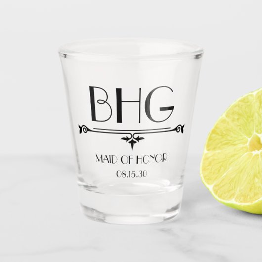 Ere-juffrouw Initiaal Shot Glas (Voorkant)