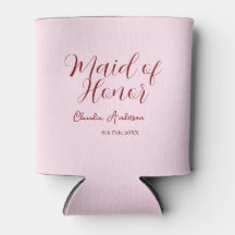 Ere-juffrouw mauve naam datum roze pastel bruiden