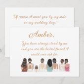 Ere-juffrouw of bruidsmeisje voorstelkaart kaart (Voorkant / Achterkant)