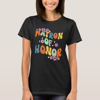 Ere-juffrouw Retro Groovy Bruidsmeisjes Bachelorfe T-shirt