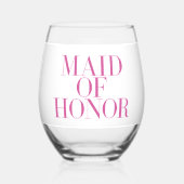 Ere-juffrouw Roze Modern Persoonlijk  Wijnglas Zonder Voet (Voorkant)