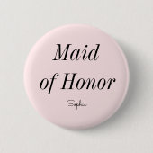 Ere-juffrouw Roze Trouw  Ronde Button 5,7 Cm (Voorkant)