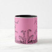 Ere-juffrouw Roze Wilde Bloem Doodles Mok (Midden)