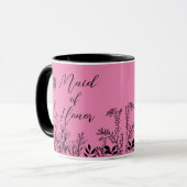 Ere-juffrouw Roze Wilde Bloem Doodles Mok (Voorkant links)
