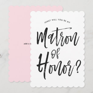 Ere-juffrouw   Script Stijl Custom Trouwfeest Kaart