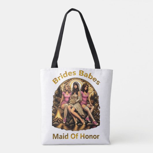 Ere-juffrouw trots op een bruiloftfeest Thema Tote Bag (Achterkant)