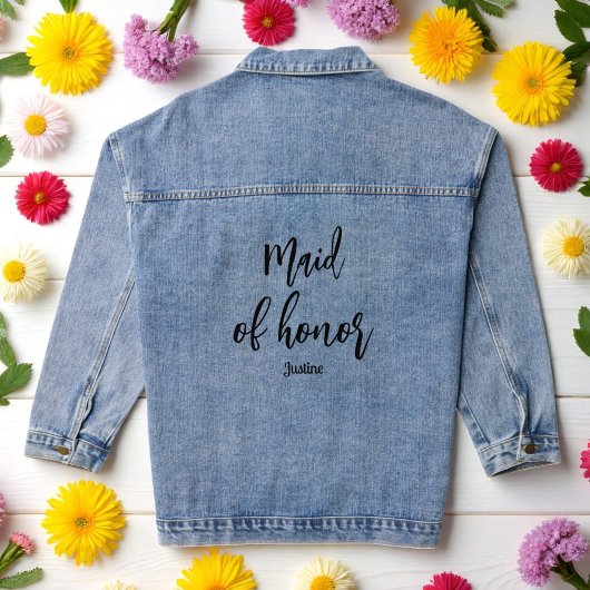 Ere-juffrouw Trouw Bruidsuitvaart Denim Jacket